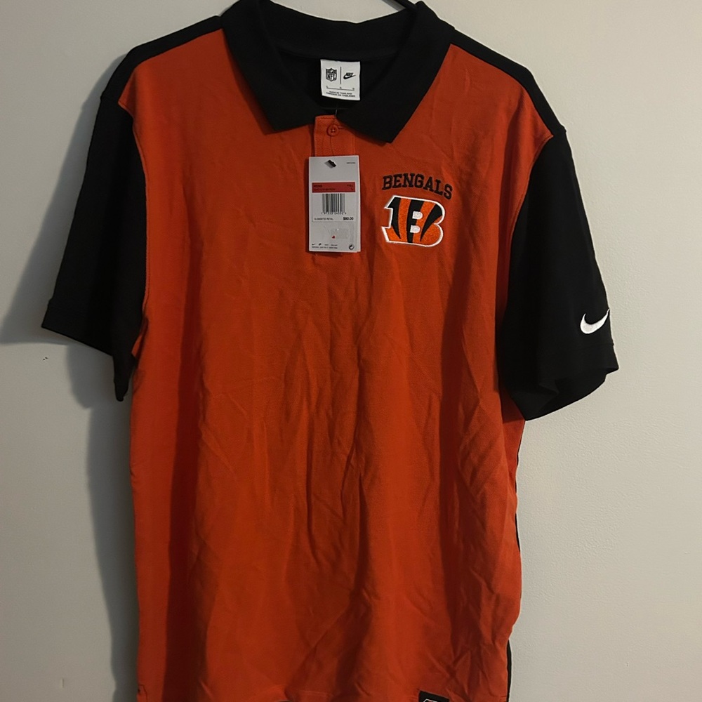 Cincinnati Bengals Men’s Nike Black and Orange Polo